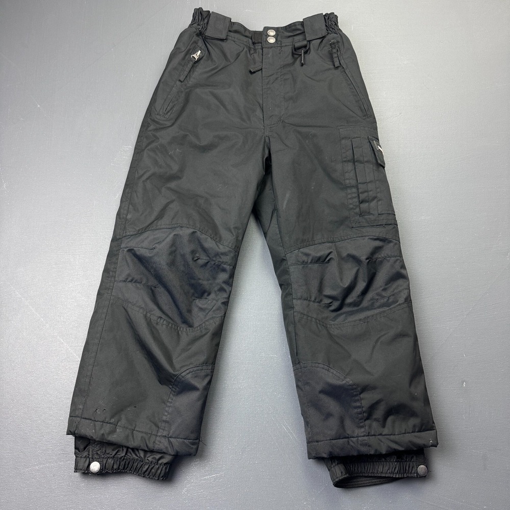Weatherproof 32 Degrees Snow Pants Boys Small 7/8 Black Insulated Waterproof Ski
